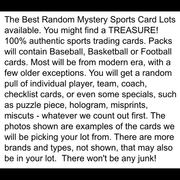 50 Sports Card MYSTERY PACKS Random Unsearched Baseball Football Basketball… - Picture 6 of 7